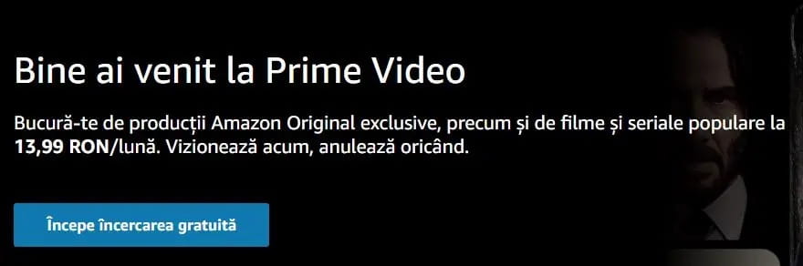 abonament Prime Video pret 13,99 lei pe luna